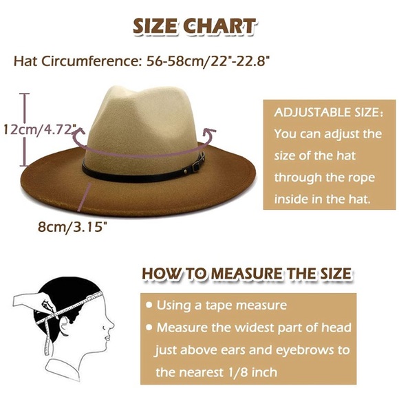 - BROWN OMBRE LADIES STYLISH FEDORA HAT *NEW* main image 7